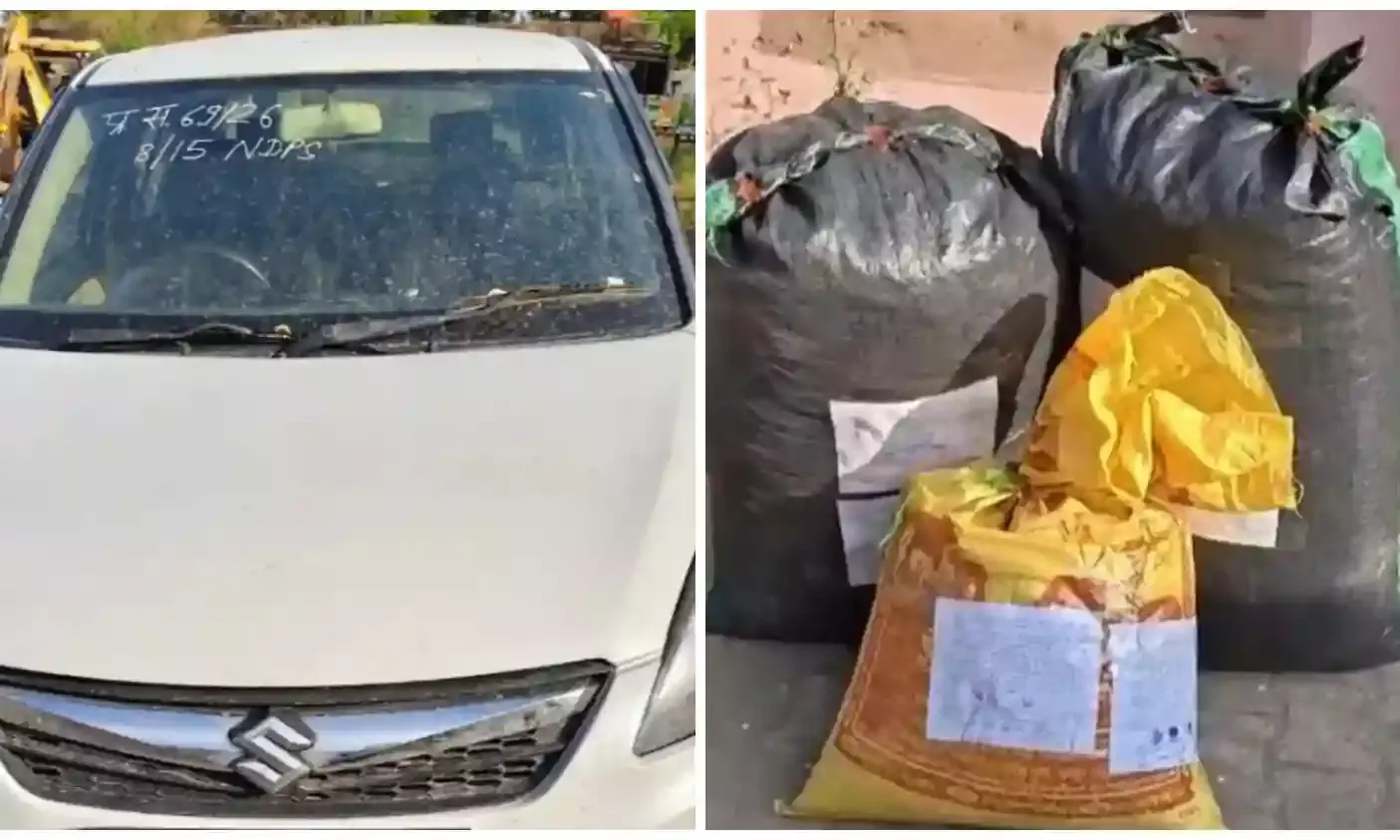 कोटड़ी पुलिस का ऑपरेशन क्लीन: 45 किलो अफीम डोडा-चूरा के साथ 2 तस्कर दबोचे, स्विफ्ट कार जब्त